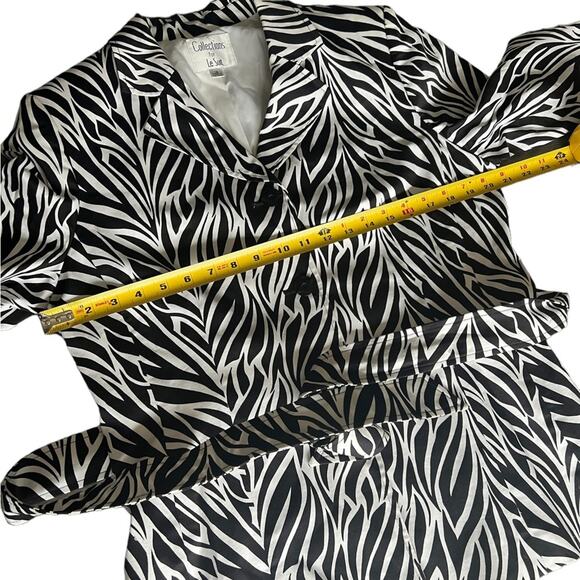 Le Suit lined zebra print tie waist blazer - Picture 8 of 11
